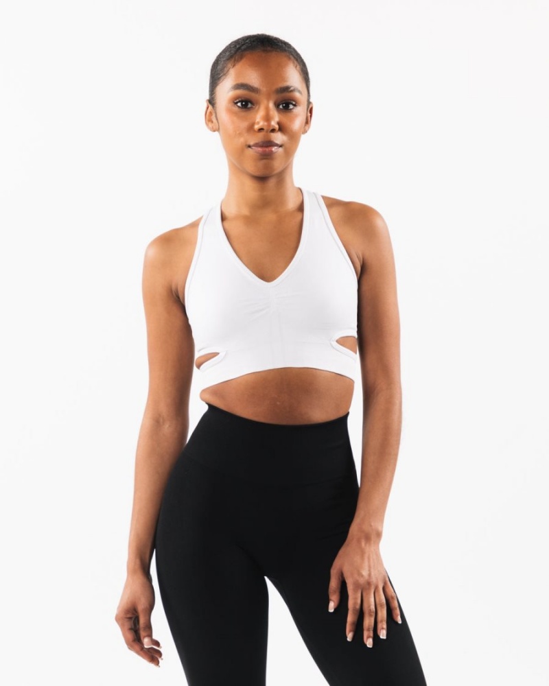 Soutien Gorge Sport Alphalete Stratus Bra Blanche Femme | CIC-63029070