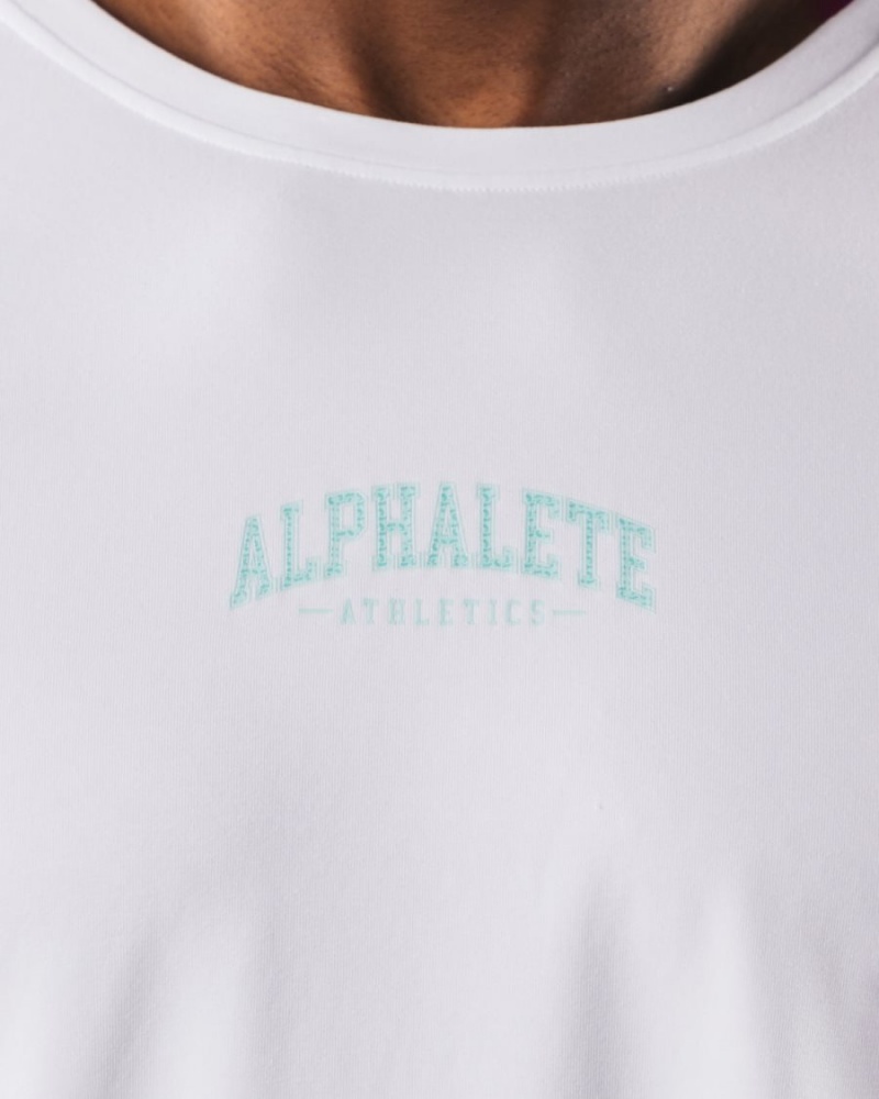 Chemises Alphalete AA Paisley Print LS Tee Blanche Homme | ARB-31931663