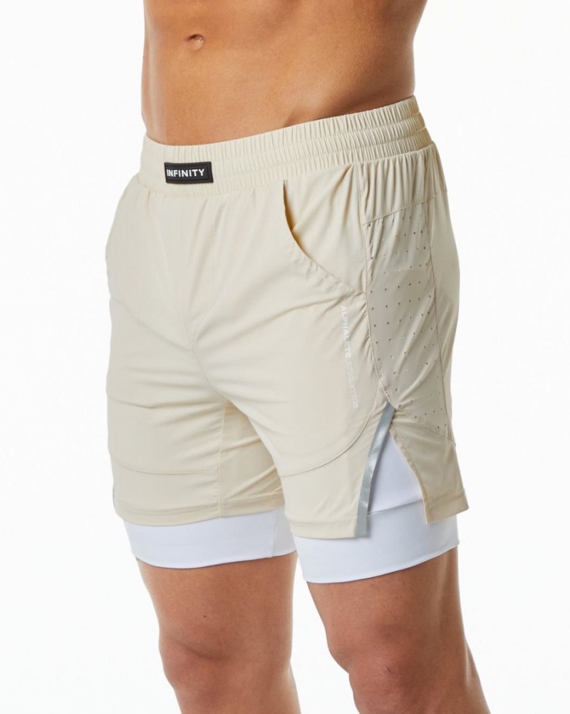 Short Alphalete Infinity Speed Corta 5.5" Vanilla Homme | KVQ-10794436