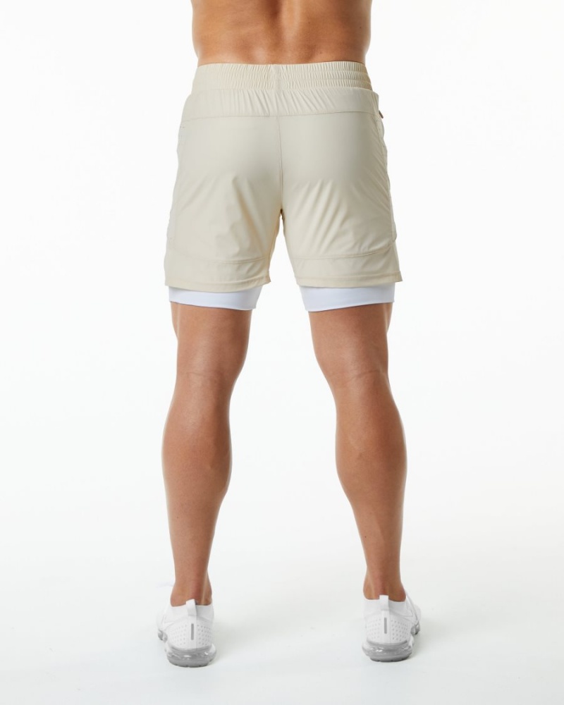 Short Alphalete Infinity Speed Corta 5.5" Vanilla Homme | KVQ-10794436