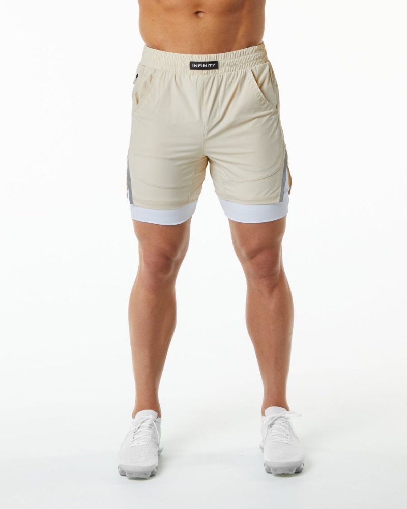 Short Alphalete Infinity Speed Corta 5.5" Vanilla Homme | KVQ-10794436