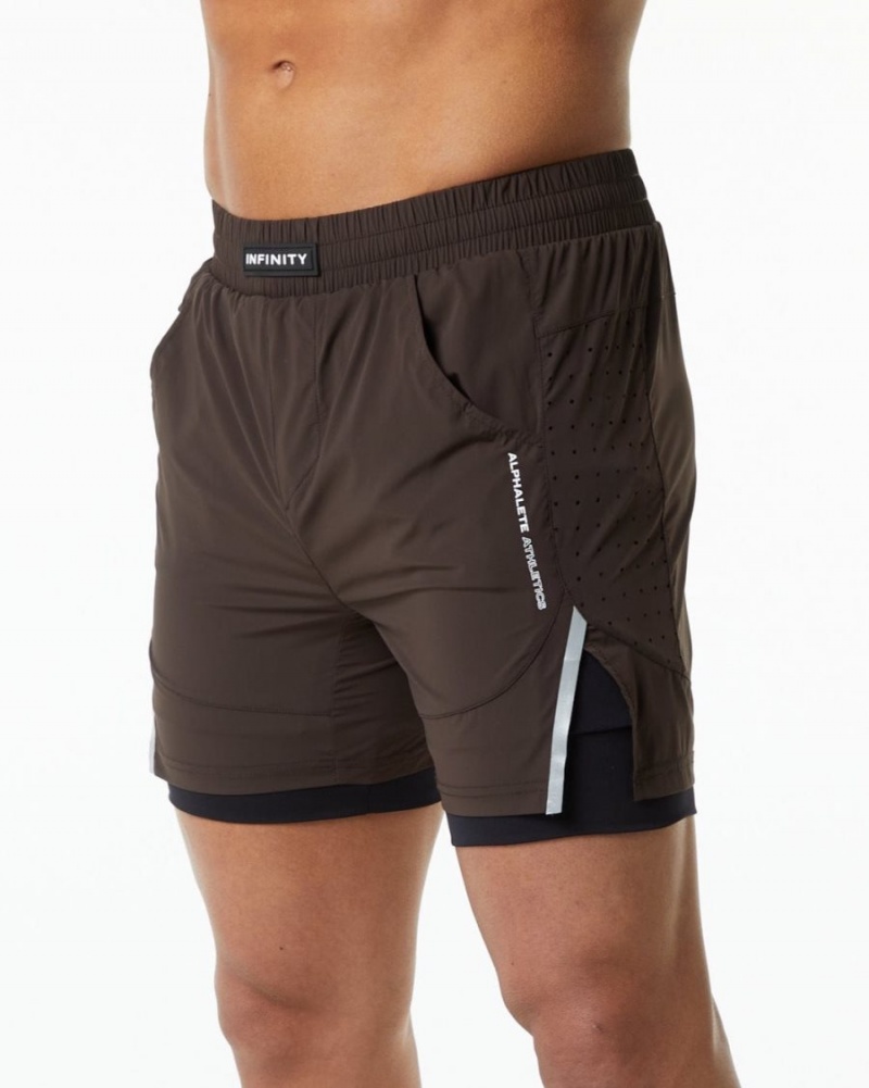 Short Alphalete Infinity Speed Corta 5.5" Marron Homme | CLK-74411684