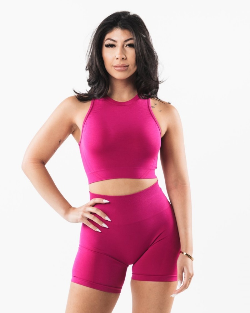 Debardeur Alphalete Stratus Crop Tank Magenta Femme | YSZ-12248614