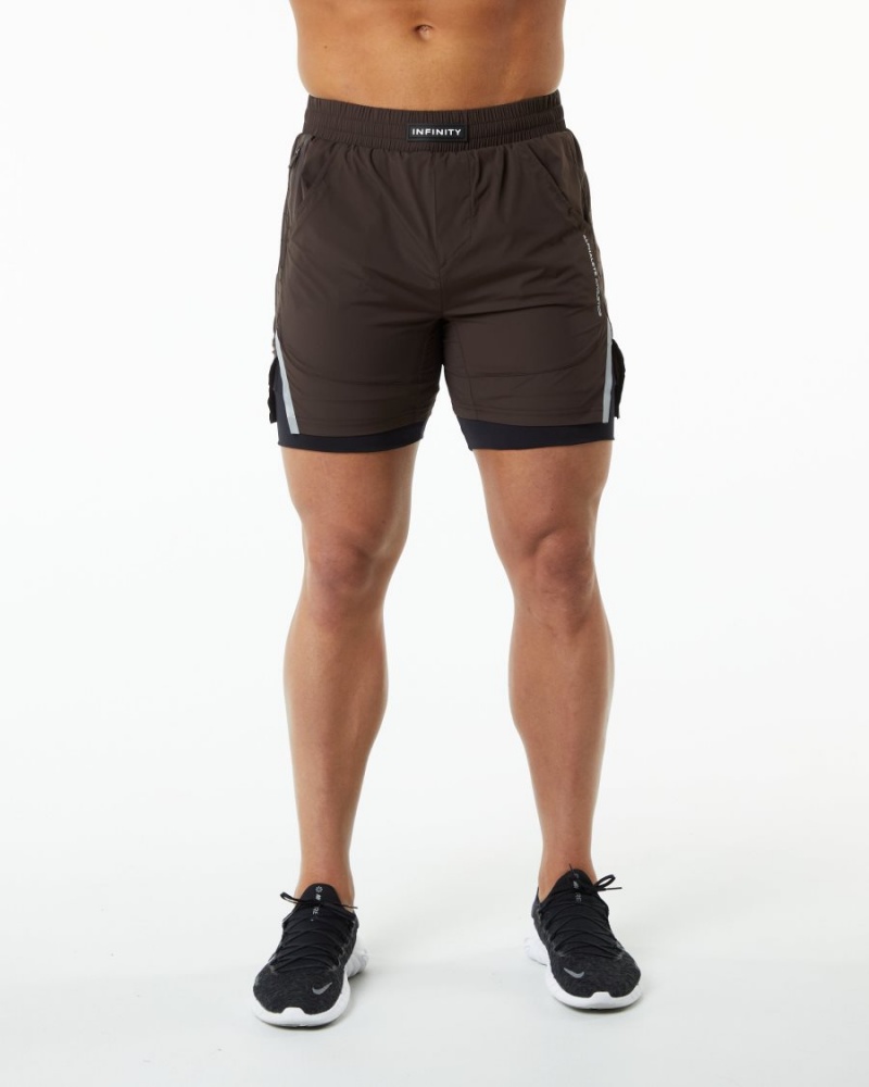 Short Alphalete Infinity Speed Corta 5.5" Marron Homme | CLK-74411684