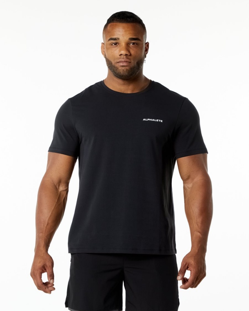 Chemises Alphalete Classiche Tee Noir Homme | YNJ-05773681