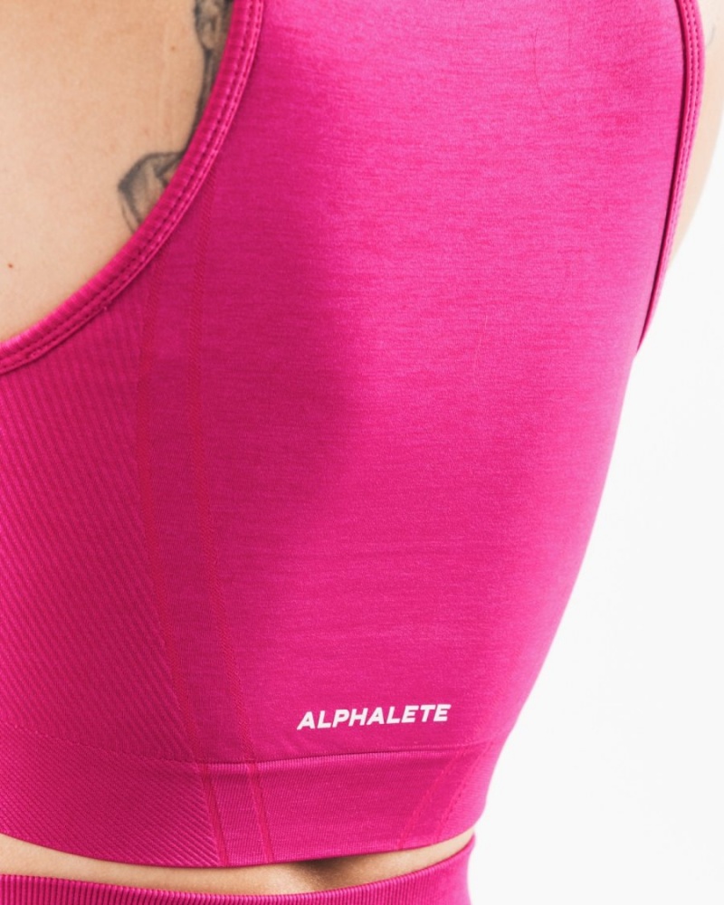 Debardeur Alphalete Stratus Crop Tank Magenta Femme | YSZ-12248614