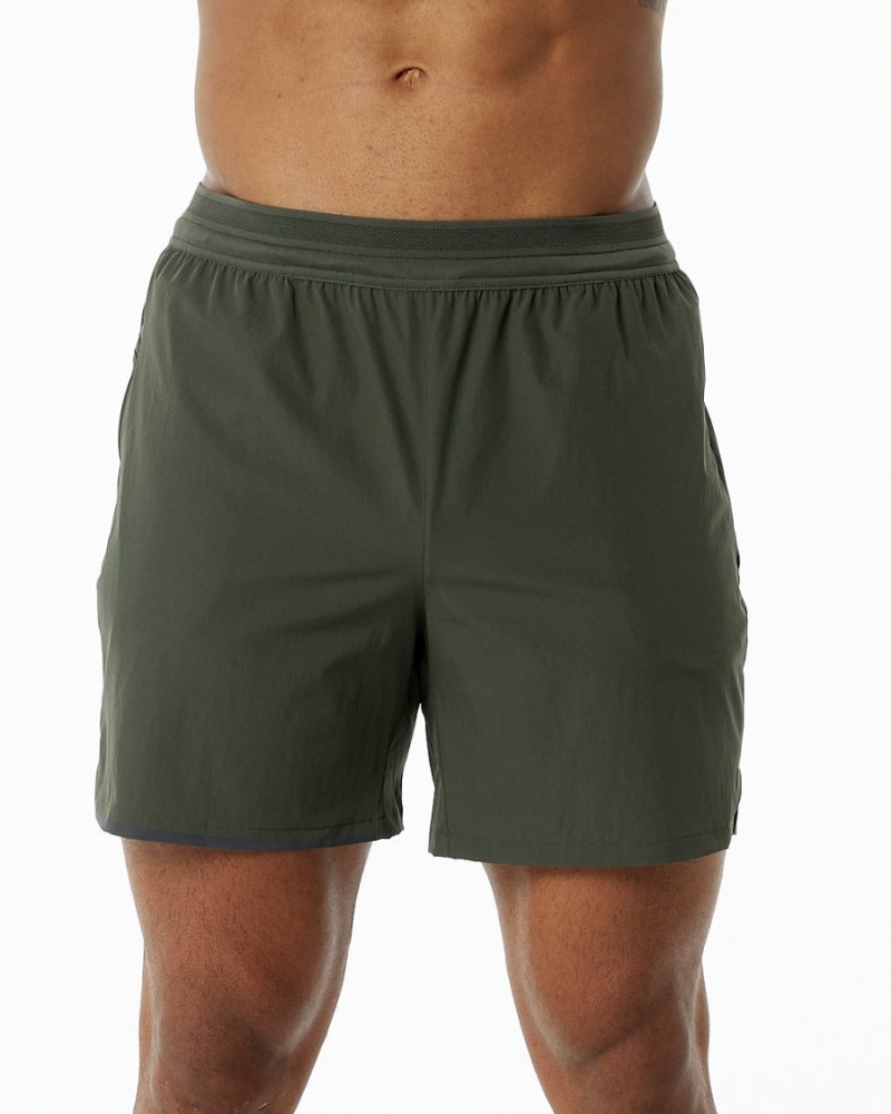 Short Alphalete Studio Corta 6" Vert Olive Homme | OWU-52628538