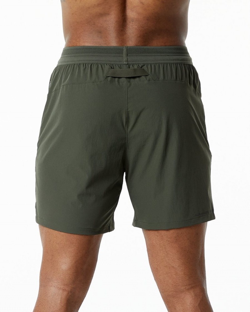 Short Alphalete Studio Corta 6" Vert Olive Homme | OWU-52628538