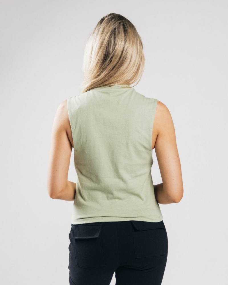 Debardeur Alphalete Heavy Coton Cutoff Matcha Femme | FJL-04172653