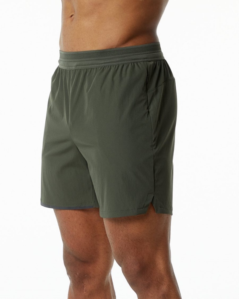 Short Alphalete Studio Corta 6" Vert Olive Homme | OWU-52628538