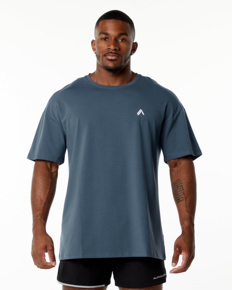 Chemises Alphalete Emblem Tee Bleu Homme | FAQ-63725016