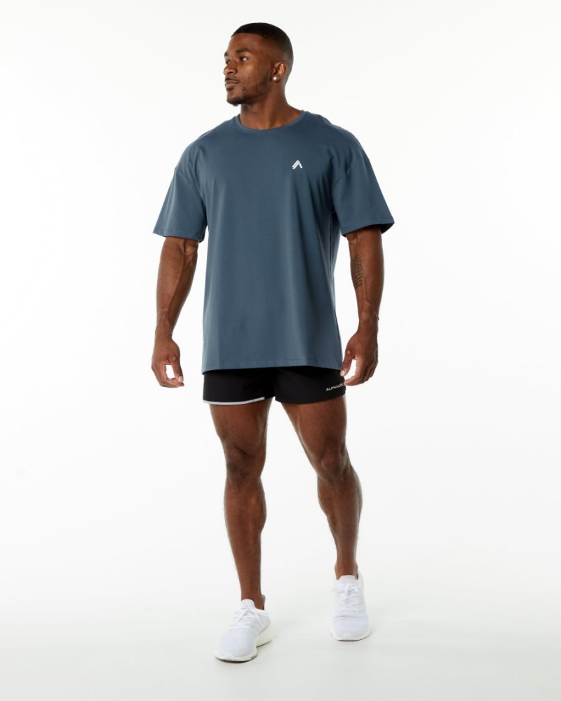 Chemises Alphalete Emblem Tee Bleu Homme | FAQ-63725016