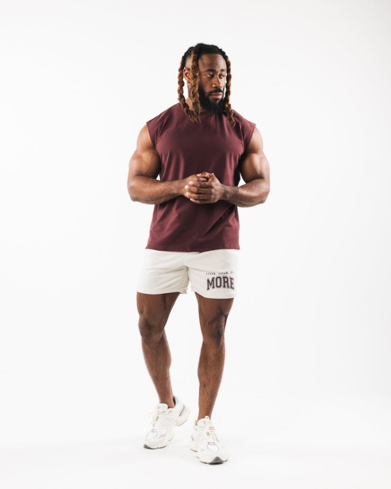 Debardeur Alphalete Brushed Wolf Head Muscle Tank Sangria Homme | YEZ-76090498