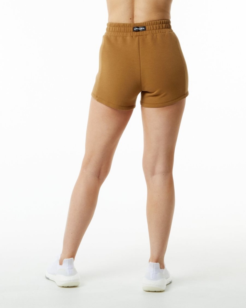 Short Alphalete ELMTS Athlétiques Corta 3.5" Almond Femme | WSL-88102693