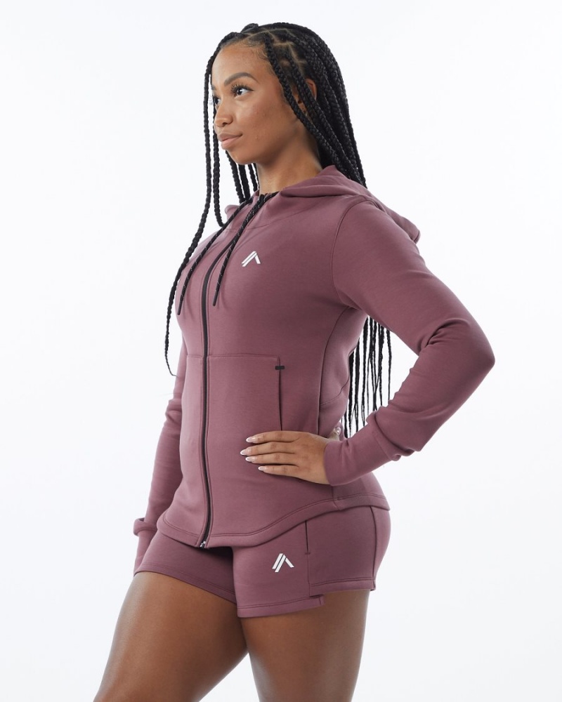 Vestes Alphalete ELMTS Athlétiques Jacket Mauve Femme | DPT-32883734