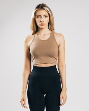 Debardeur Alphalete Essential Crop Tank Noir Femme | GOX-79021089