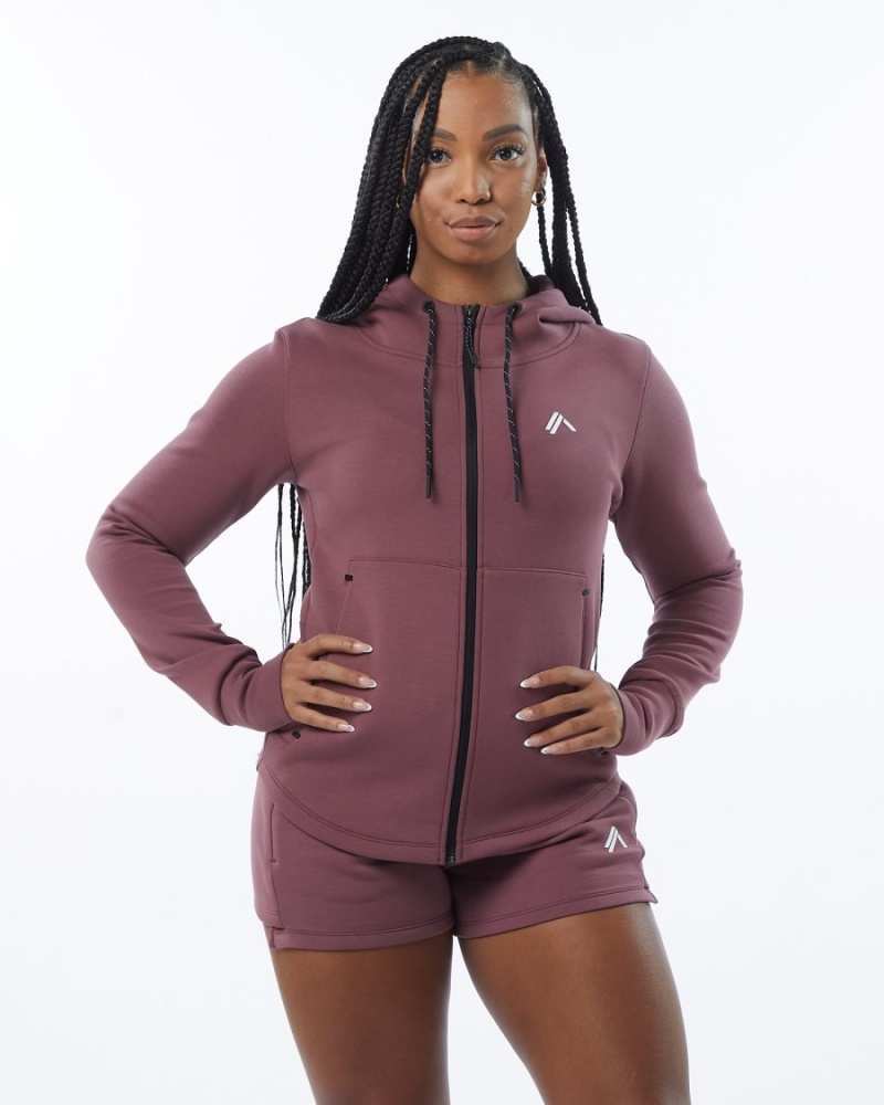 Vestes Alphalete ELMTS Athlétiques Jacket Mauve Femme | DPT-32883734