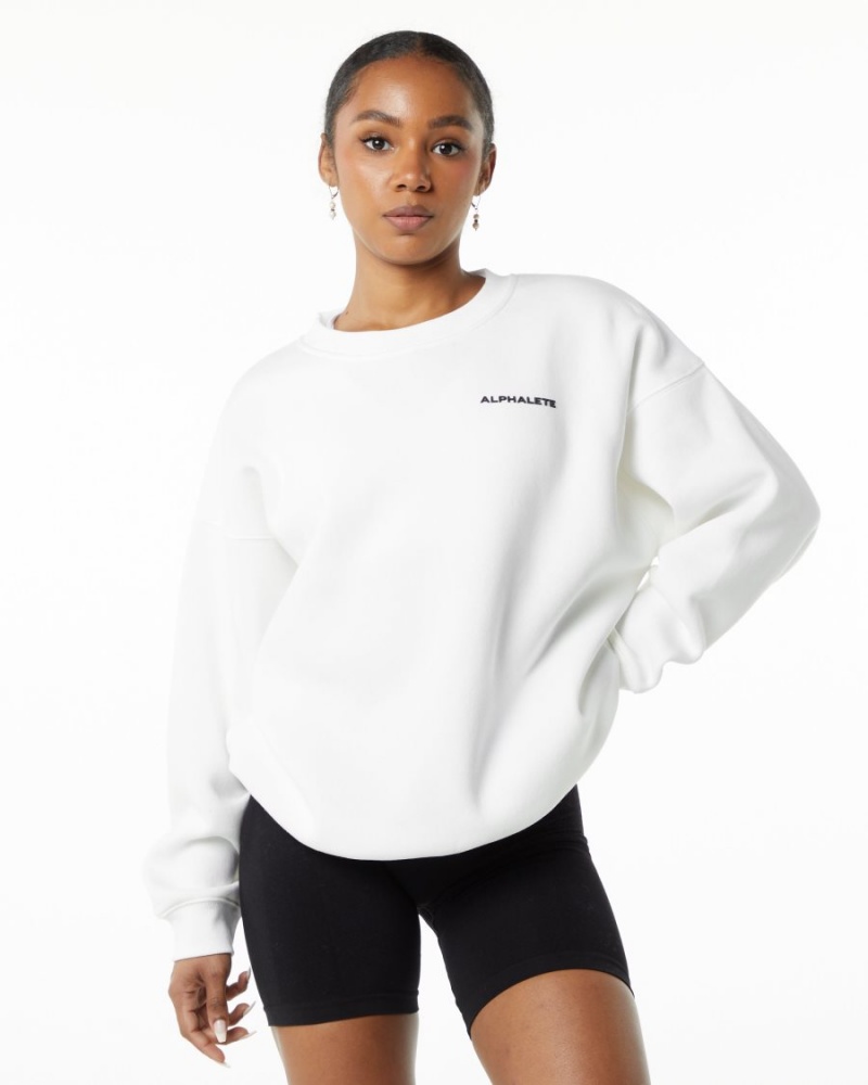 Vestes Alphalete Classiche Crew Blanche Femme | ASB-76790741