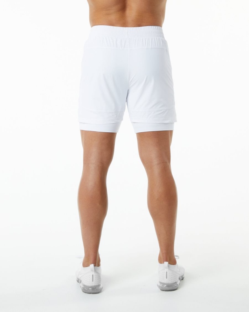 Short Alphalete Infinity Speed Corta 5.5" Blanche Homme | YEE-47190199