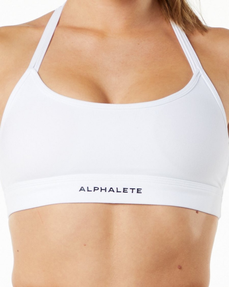 Soutien Gorge Sport Alphalete Alphalux Tri Bra Blanche Femme | BEJ-89451390