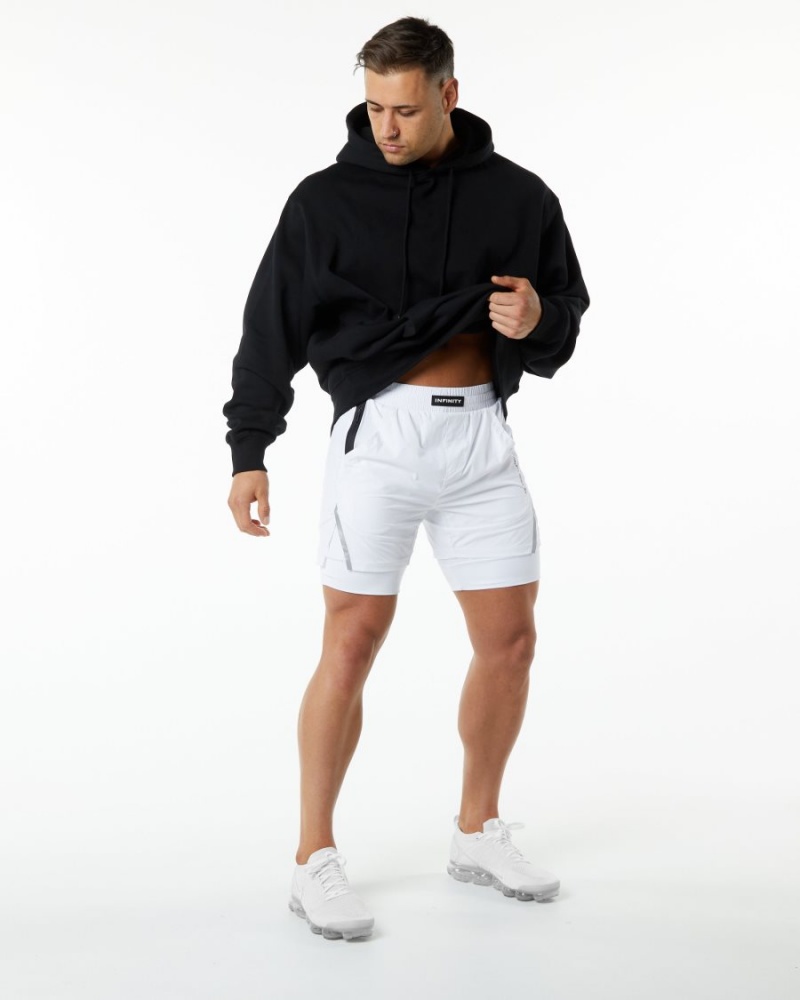 Short Alphalete Infinity Speed Corta 5.5" Blanche Homme | YEE-47190199