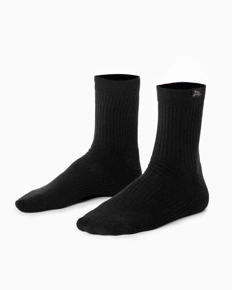 Accessoires Alphalete Wolf Head Crew Sock 3pk Noir Femme | AOH-35838101