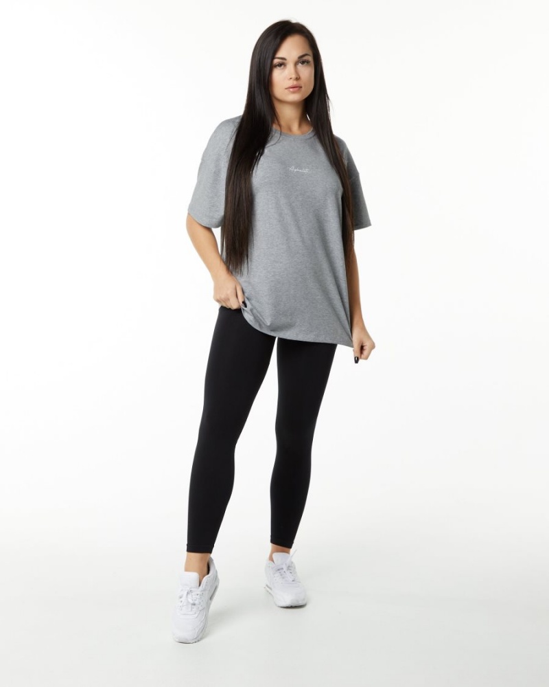 Chemises Alphalete Signature Oversized Tee Grise Femme | NPD-56105355