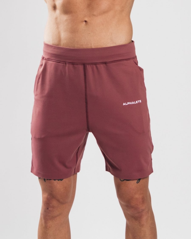 Short Alphalete Trace Corta 8" Mauve Homme | MZJ-71393106