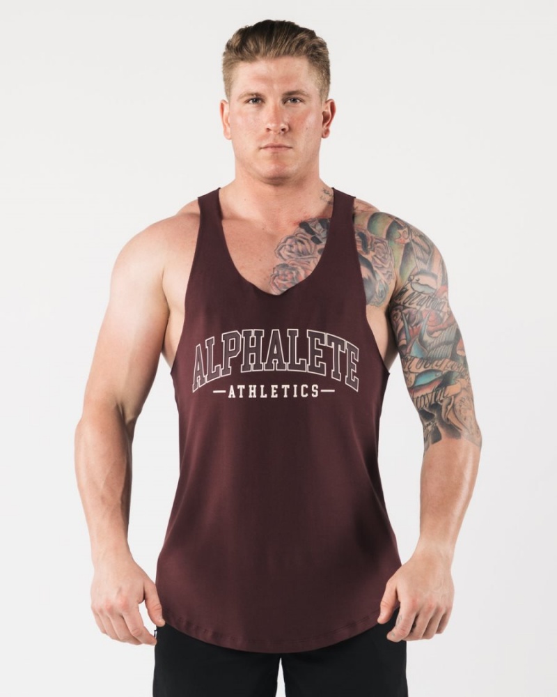 Debardeur Alphalete AA Raw Cut Tank Sangria Homme | TSO-54810869