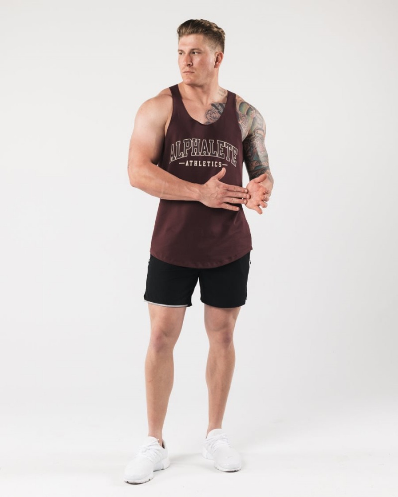 Debardeur Alphalete AA Raw Cut Tank Sangria Homme | TSO-54810869