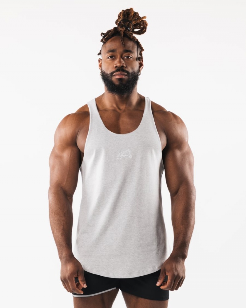 Debardeur Alphalete Wolf Head Raw Cut Tank Grise Homme | NBI-77905303