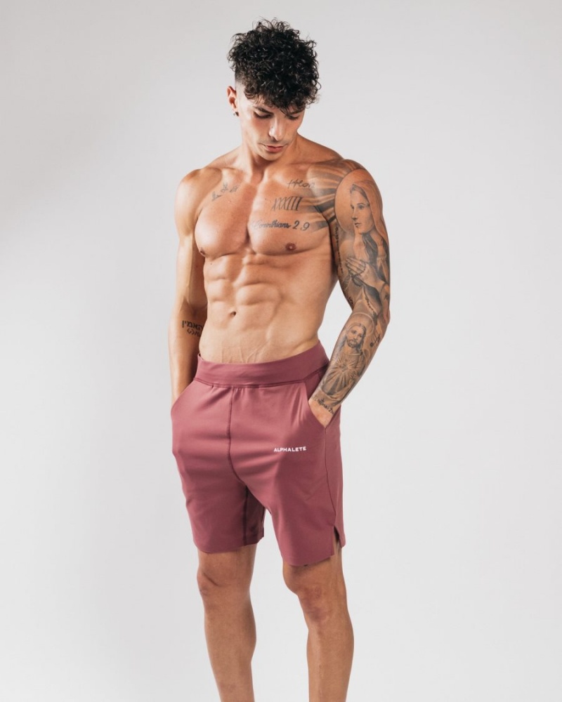 Short Alphalete Trace Corta 8" Mauve Homme | MZJ-71393106