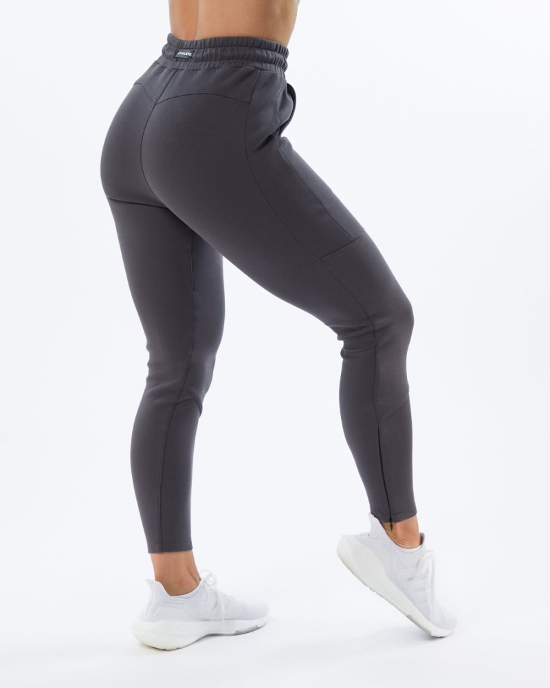 Pantalon Jogging Alphalete ELMTS Zip Jogger Charcoal Femme | VMT-93465123