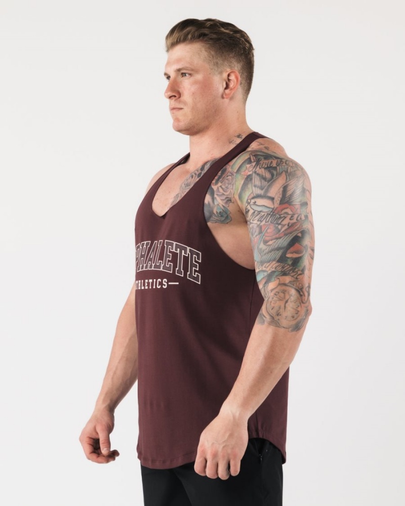 Debardeur Alphalete AA Raw Cut Tank Sangria Homme | TSO-54810869