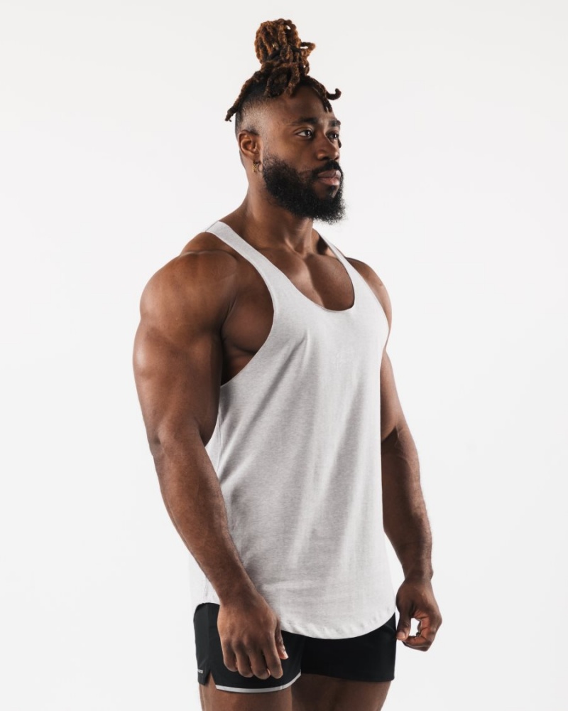 Debardeur Alphalete Wolf Head Raw Cut Tank Grise Homme | NBI-77905303