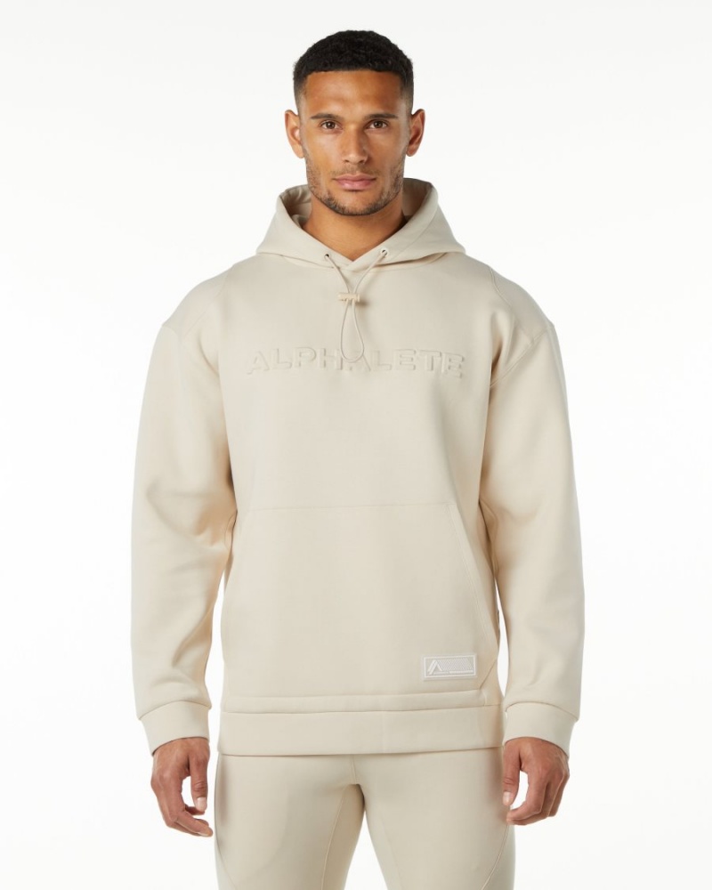 Sweat a Capuche Alphalete ELMTS Hoodie Vanilla Homme | ZQW-32480170