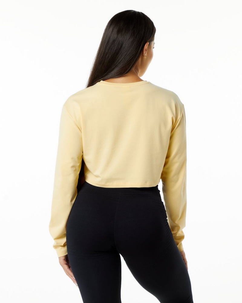 Manches Longues Alphalete Dynasty LS Crop Daffodil Femme | HGB-82693298