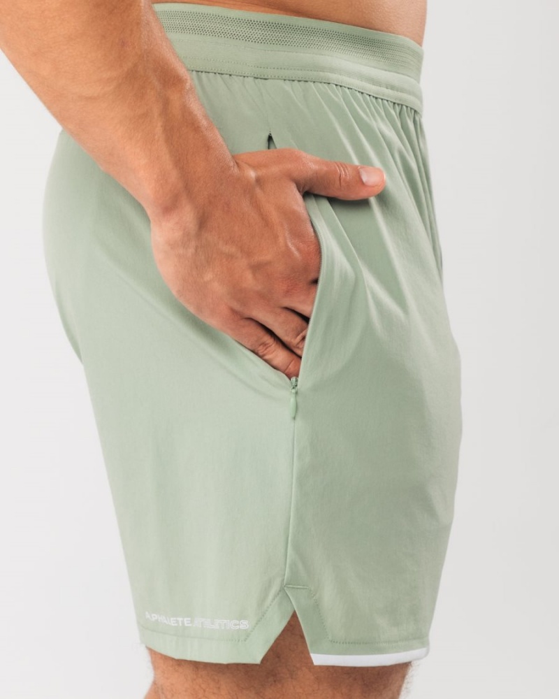 Short Alphalete Studio Corta 6" Sage Homme | BJX-21457920