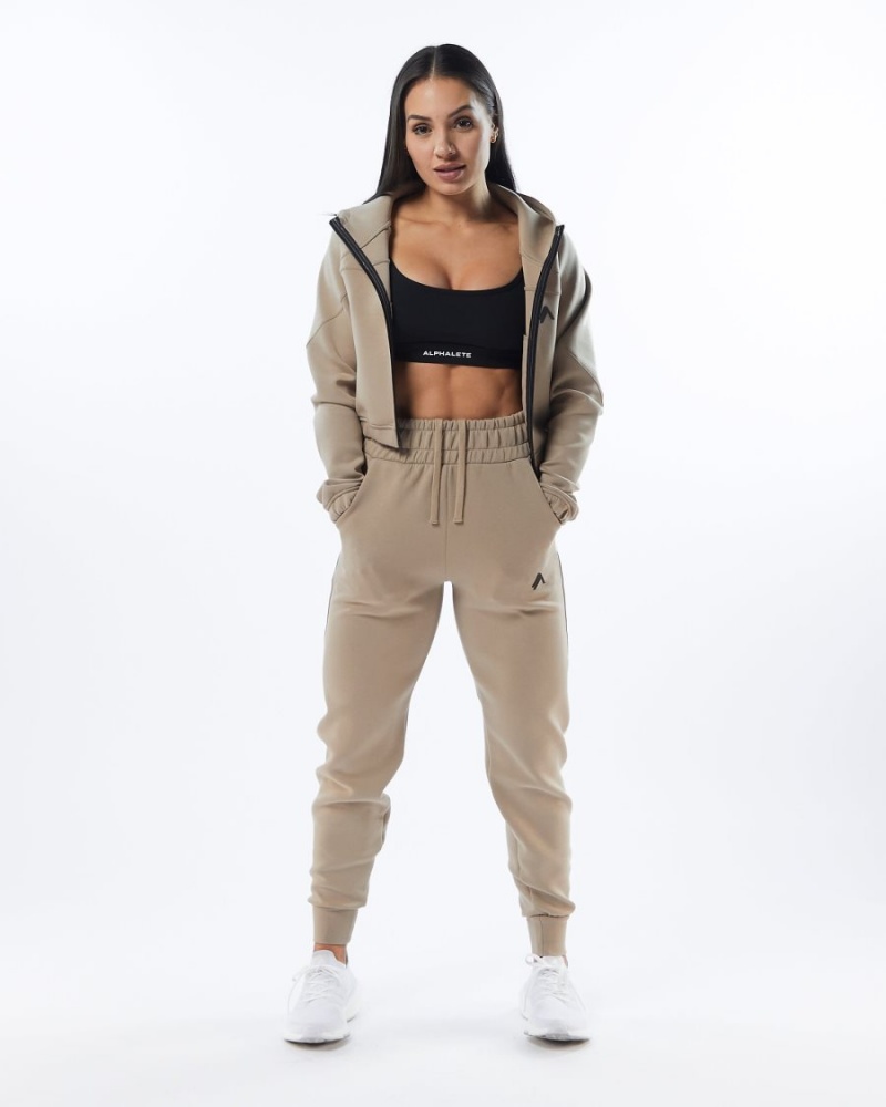 Pantalon Jogging Alphalete ELMTS Cuffed Jogger Tan Femme | NBG-89946280