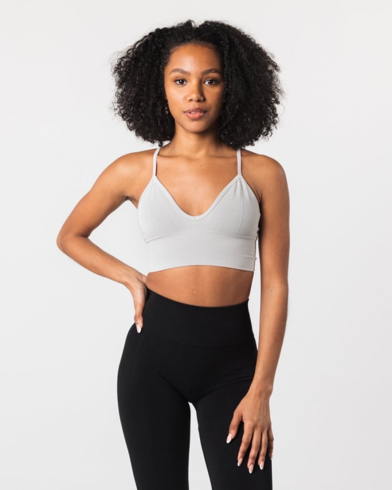 Soutien Gorge Sport Alphalete Seamless Nervuré Bra Grise Femme | UZQ-57117296