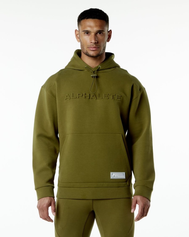 Sweat a Capuche Alphalete ELMTS Hoodie Moss Homme | OSP-16745907