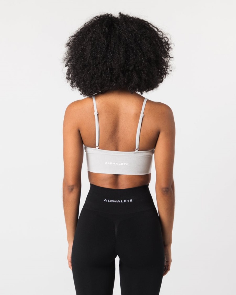 Soutien Gorge Sport Alphalete Seamless Nervuré Bra Grise Femme | UZQ-57117296