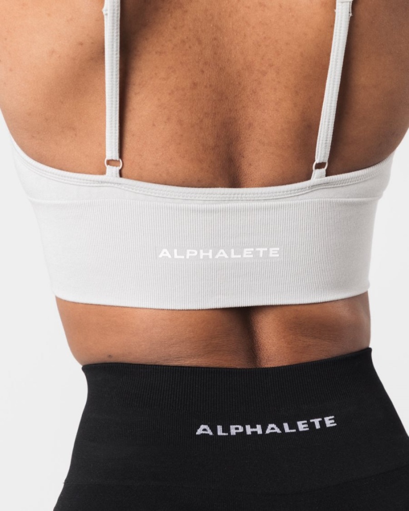 Soutien Gorge Sport Alphalete Seamless Nervuré Bra Grise Femme | UZQ-57117296