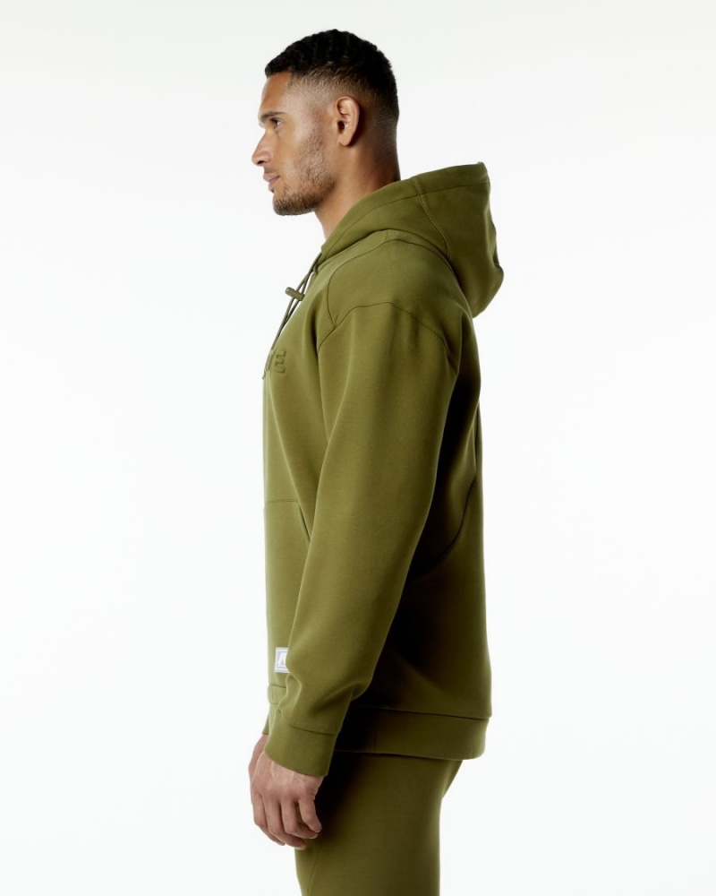 Sweat a Capuche Alphalete ELMTS Hoodie Moss Homme | OSP-16745907