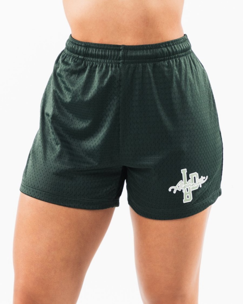 Short Alphalete Signature Mesh Corta 4" Evergreen Femme | UWD-97431896