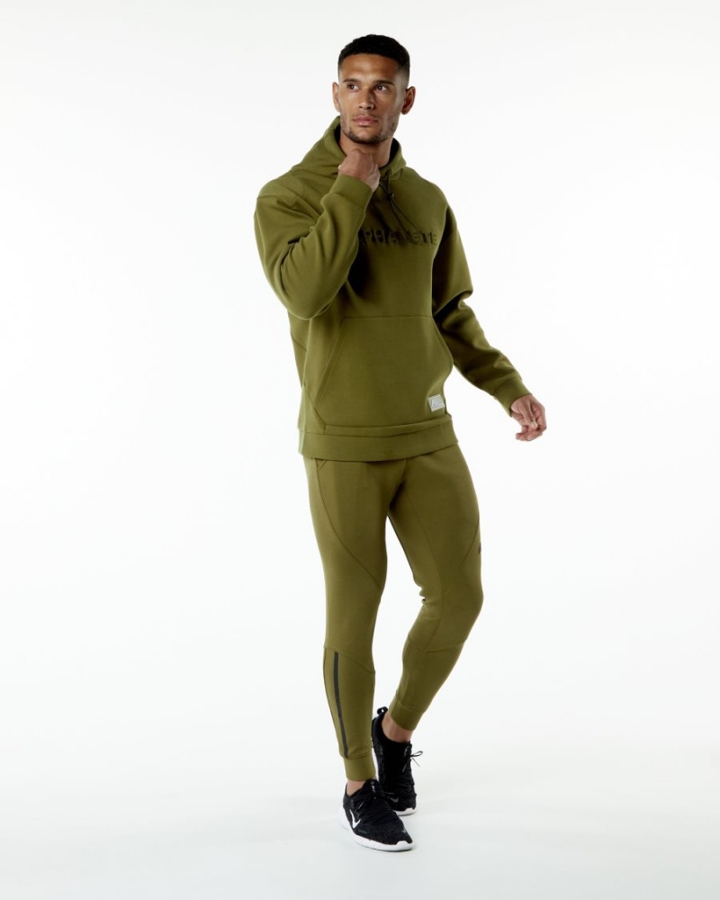 Sweat a Capuche Alphalete ELMTS Hoodie Moss Homme | OSP-16745907