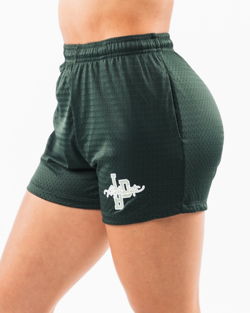 Short Alphalete Signature Mesh Corta 4" Evergreen Femme | UWD-97431896