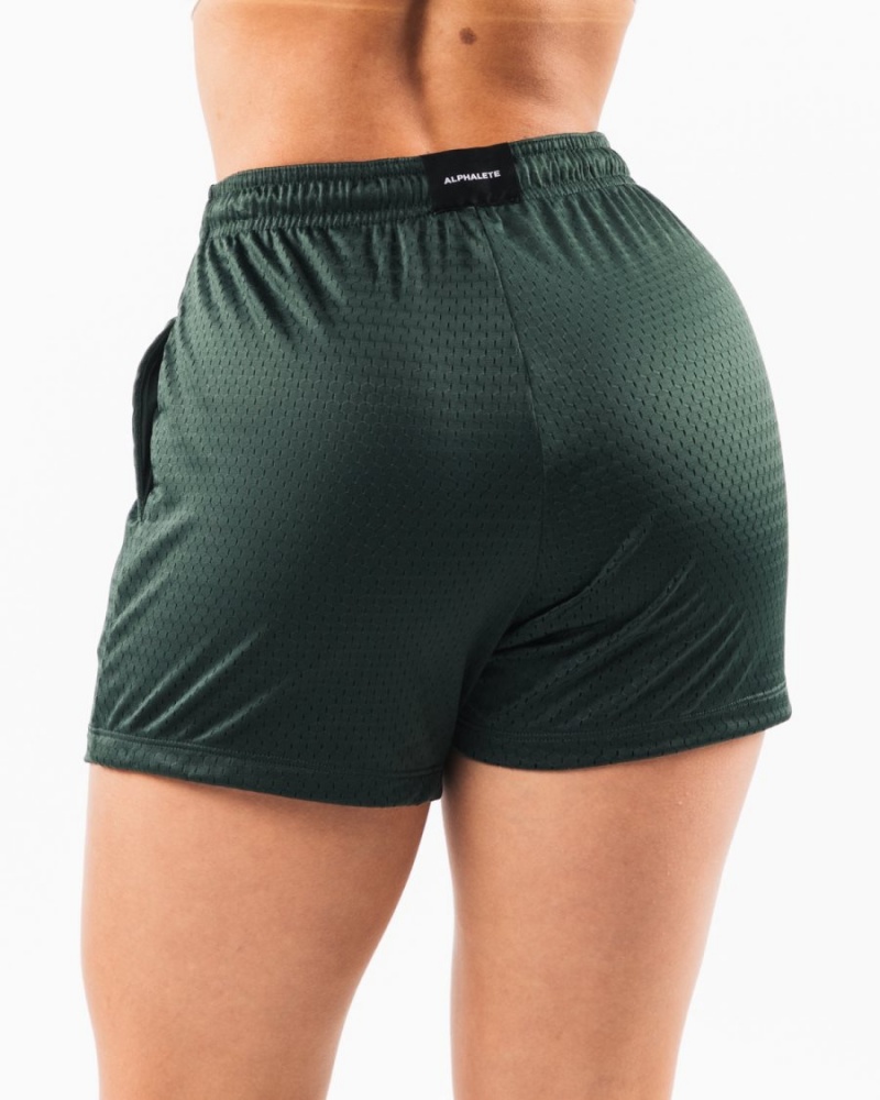 Short Alphalete Signature Mesh Corta 4" Evergreen Femme | UWD-97431896