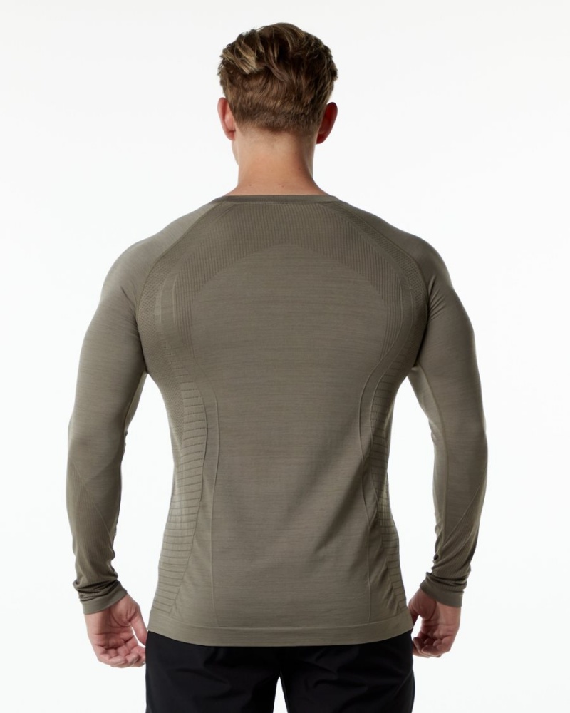 Chemises Alphalete Ozone LS Tee Cedar Homme | ADH-92662593