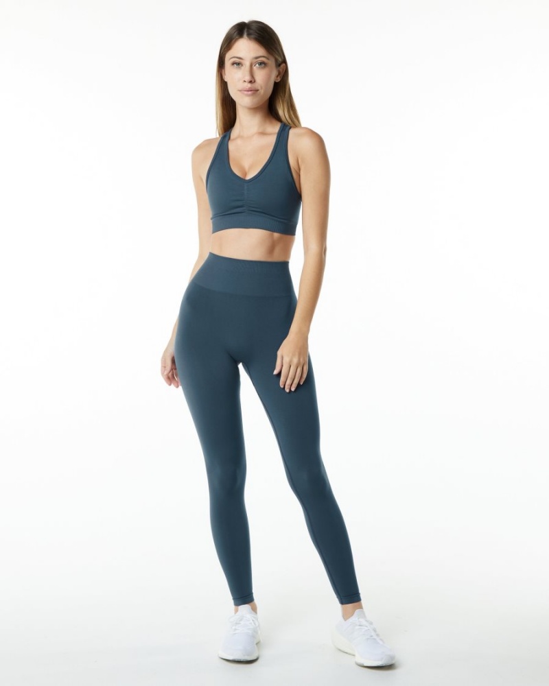 Soutien Gorge Sport Alphalete Amplify Bra Bleu Femme | NLS-54227464